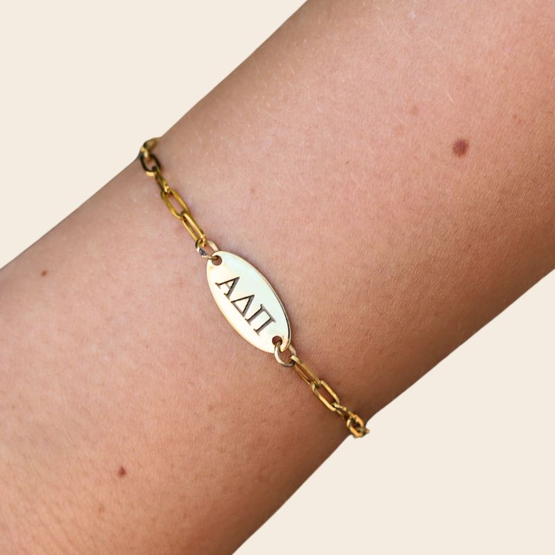Alpha Delta Pi Sorority Bracelet - Paper Clip Chain Style