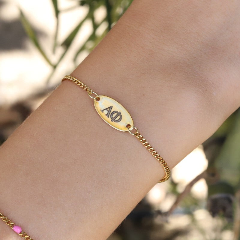 Alpha Phi Sorority Bracelet - Cuban Chain Style