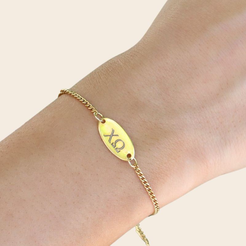 Chi Omega Sorority Bracelet - Cuban Chain Style