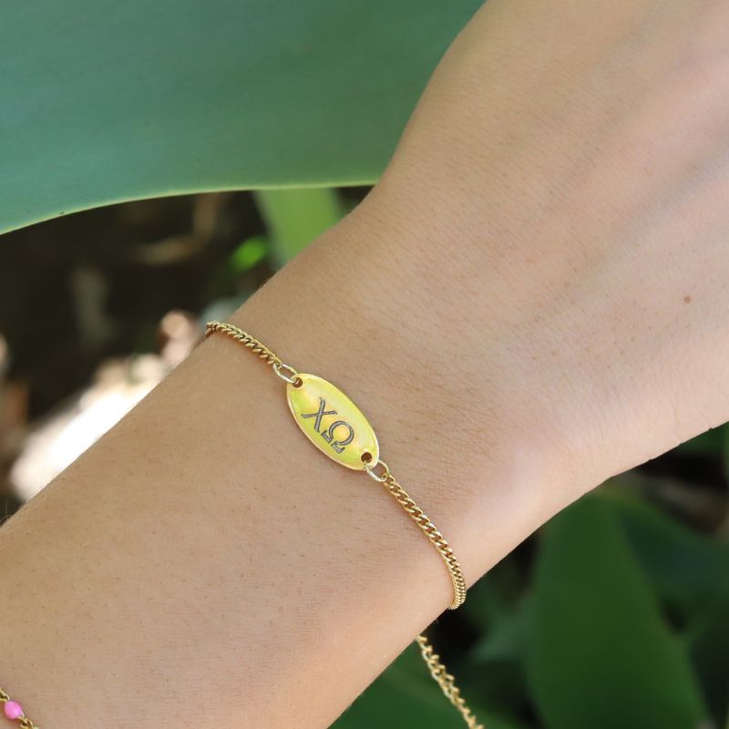 Chi Omega Sorority Bracelet - Cuban Chain Style