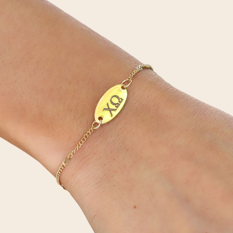 Chi Omega Sorority Bracelet - Satellite Chain Style