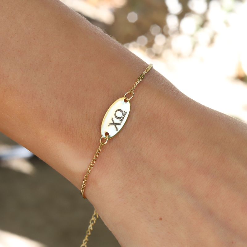 Chi Omega Sorority Bracelet - Satellite Chain Style