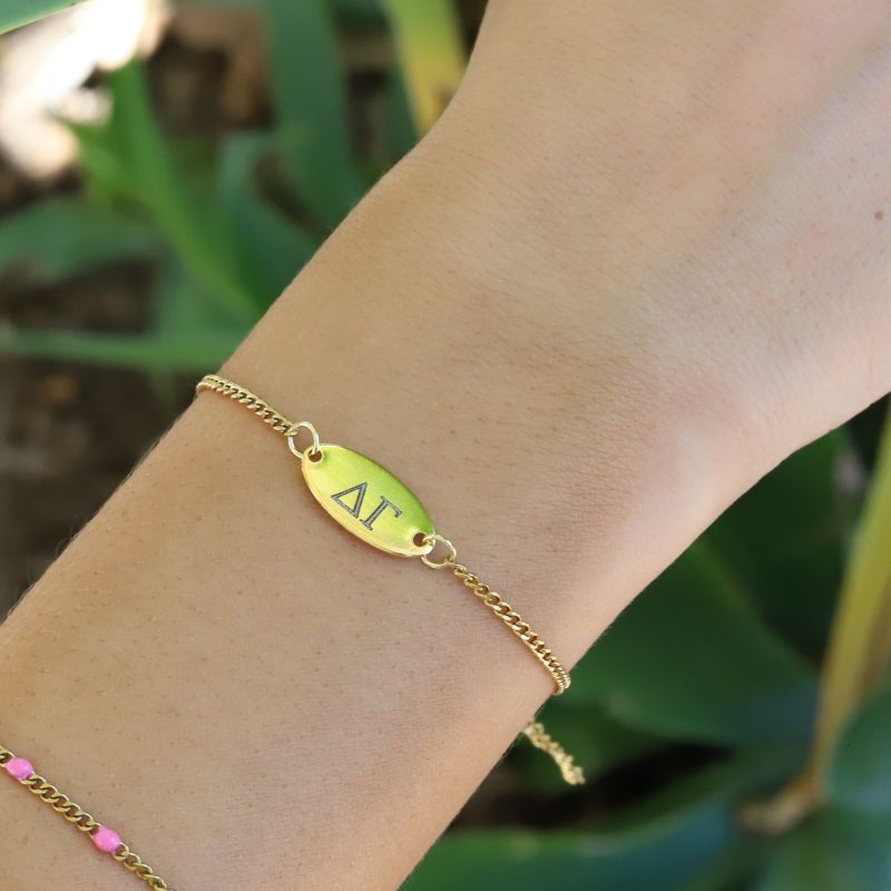 Delta Gamma Sorority Bracelet - Cuban Chain Style