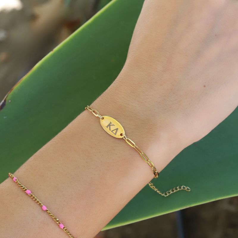 Kappa Delta Sorority Bracelet - Paper Clip Chain Style