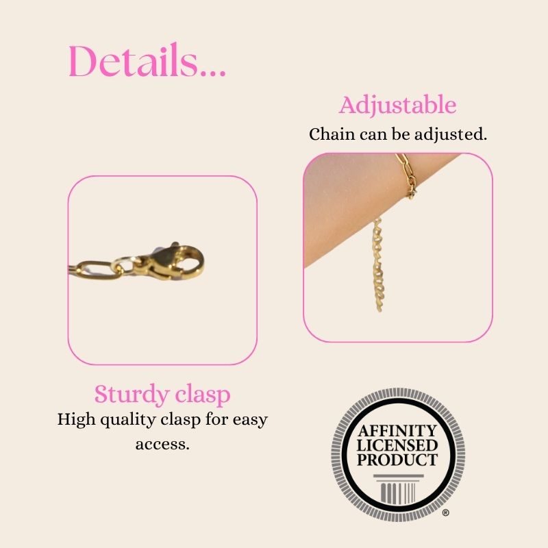 Pi Beta Phi Sorority Bracelet - Satellite Chain Style