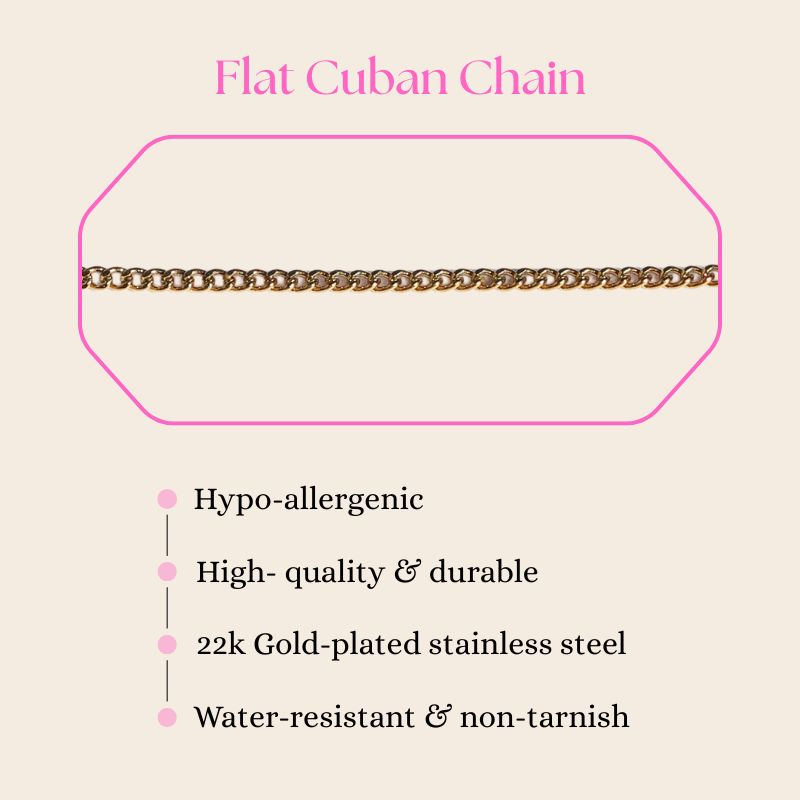 Pi Beta Phi Sorority Bracelet - Gold-Plated Cuban Chain Style