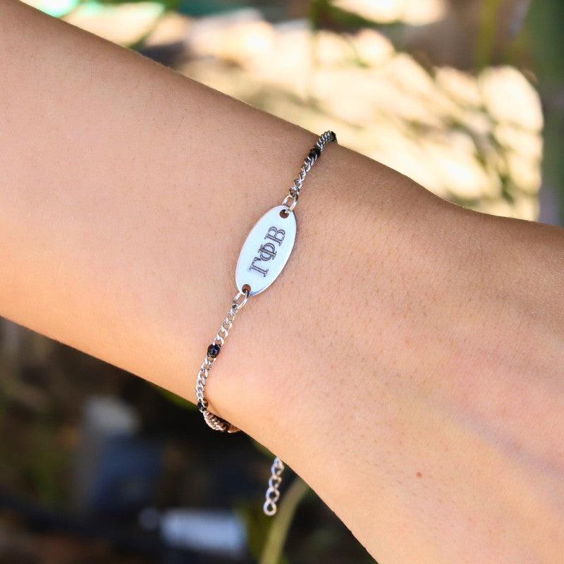 Gamma Phi Beta Sorority Bracelet - Silver Chain Style