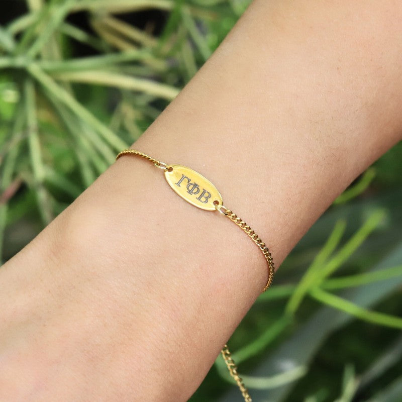 Gamma Phi Beta Sorority Bracelet - Cuban Chain Style