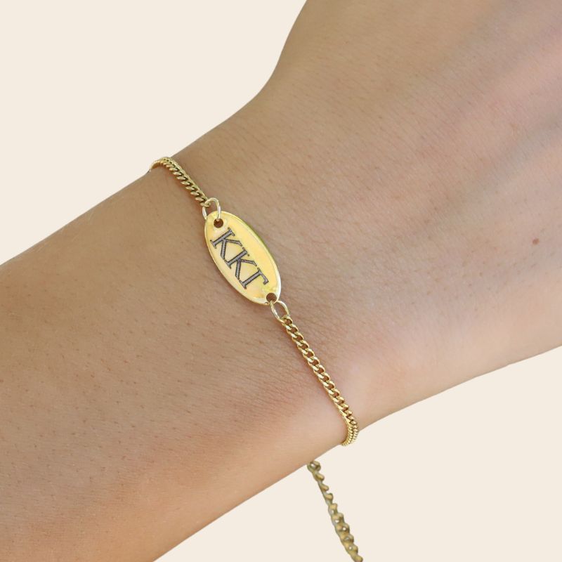 Kappa Kappa Gamma Sorority Bracelet - Cuban Chain Style