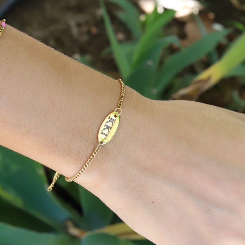 Kappa Kappa Gamma Sorority Bracelet - Cuban Chain Style