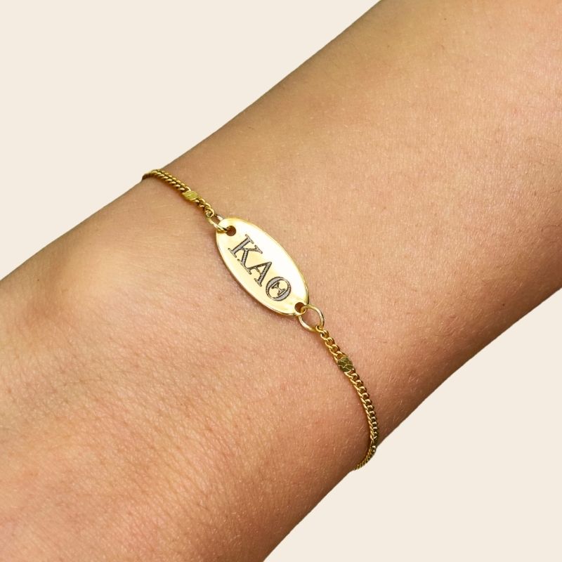 Kappa Alpha Theta Sorority Bracelet on hand - Satellite Chain Style