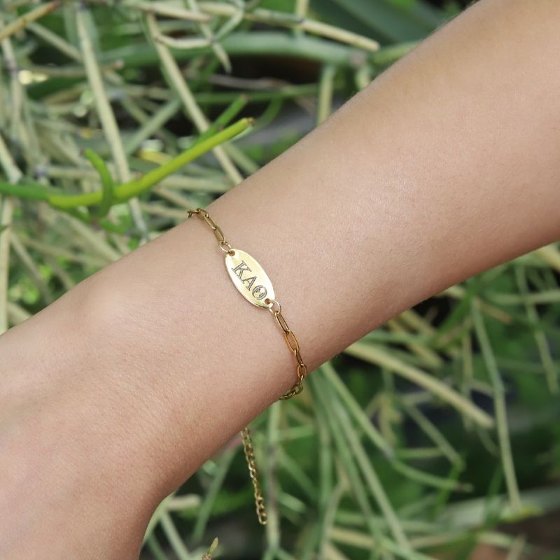 Kappa Alpha Theta Sorority Bracelet - Paper Clip Chain Style