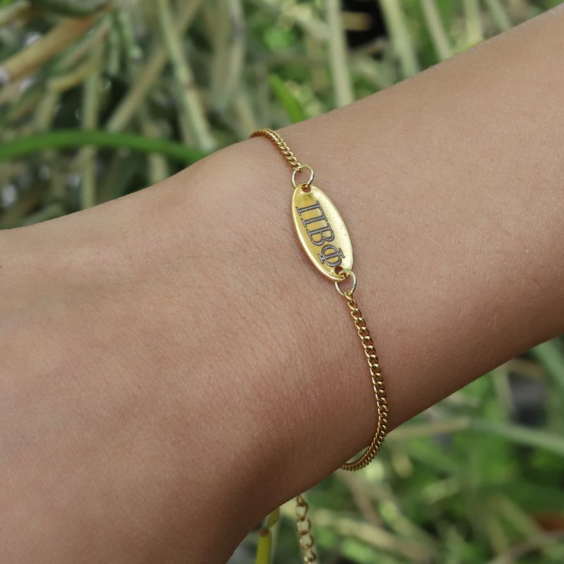 Pi Beta Phi Sorority Bracelet - Cuban Chain Style