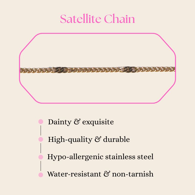 Pi Beta Phi Sorority Bracelet - Satellite Chain Style